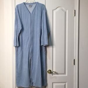 Moon shadow xl blue velvet/velour robe w/ zip euc